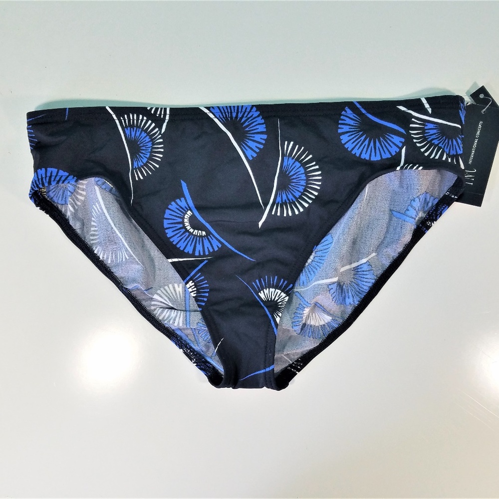 INC Concepts Black Fan Bikini Bottoms O1128